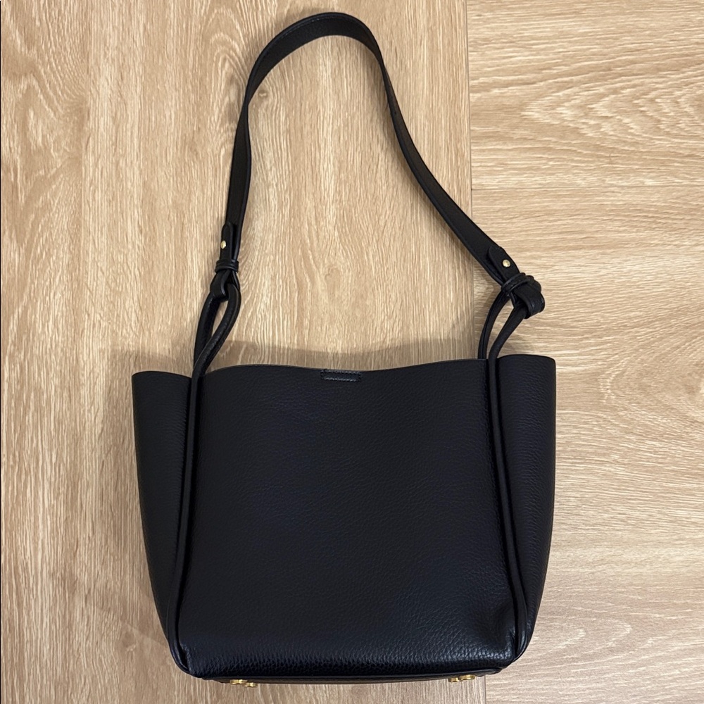 Elegant Black Leather Tote Bag